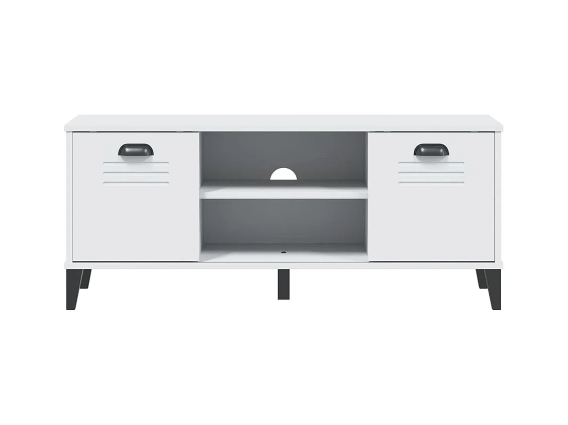 Panca portascarpe bianca 106x35x45 cm in legno massello di pino