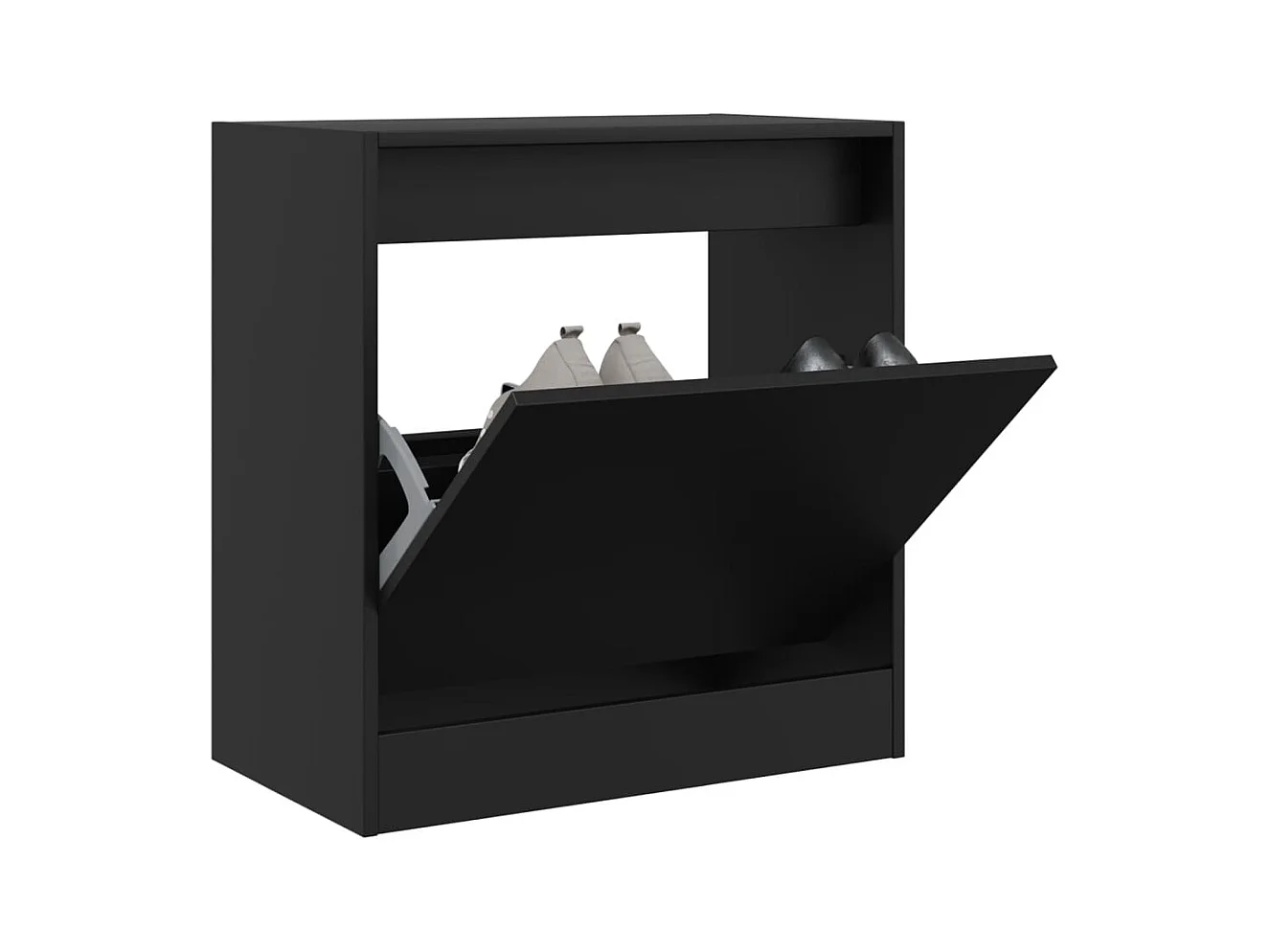 Armoire à chaussures noir 60x34x63,5 cm bois d'ingénierie