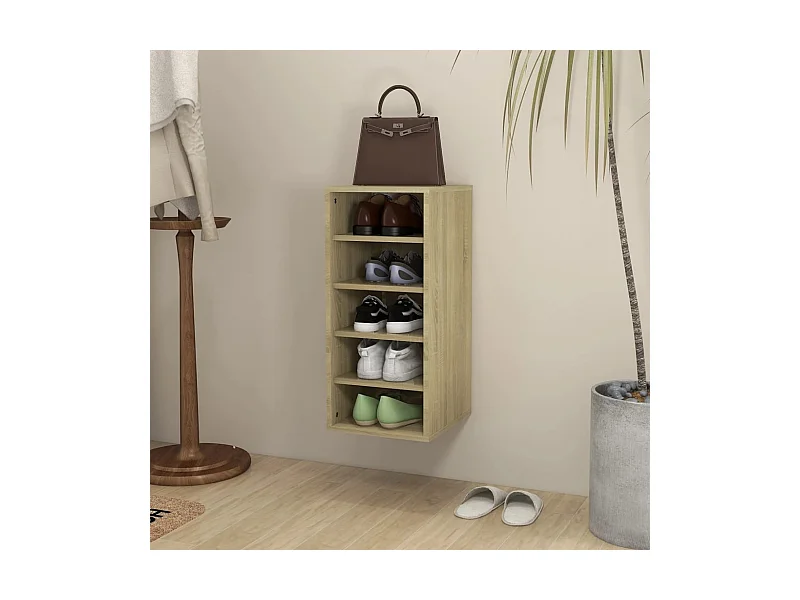 Sonoma Eiken Schoenenkast 31,5x35x70 cm Bewerkt Hout