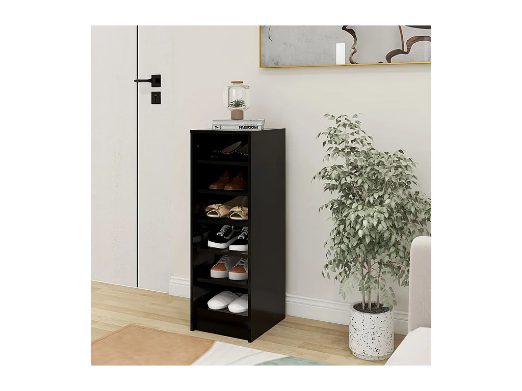 Armoire à chaussures Noir 31,5x35x90 cm Bois d'ingénierie