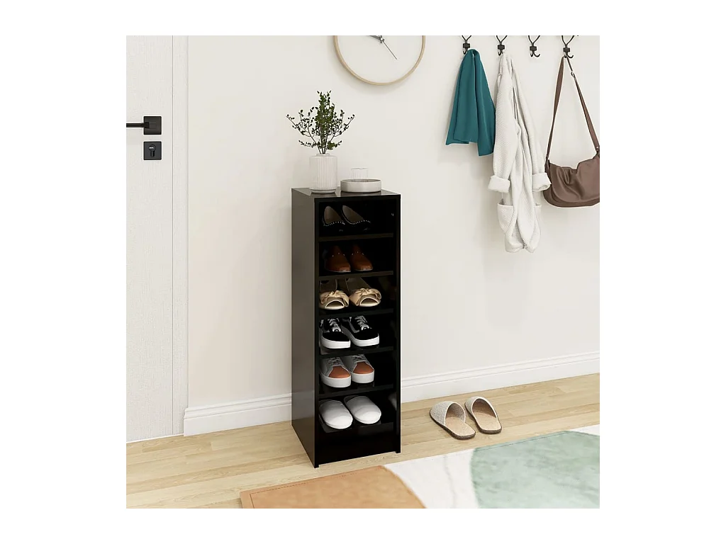 Armoire à chaussures Noir 31,5x35x90 cm Bois d'ingénierie
