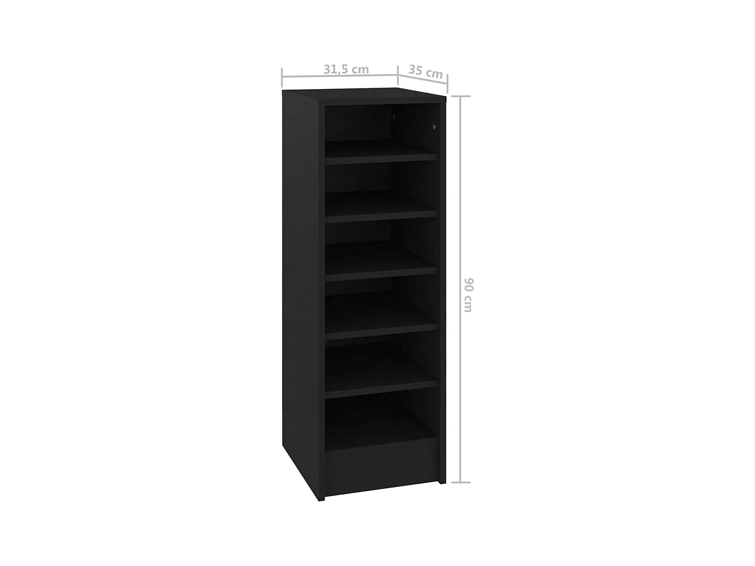 Armoire à chaussures Noir 31,5x35x90 cm Bois d'ingénierie
