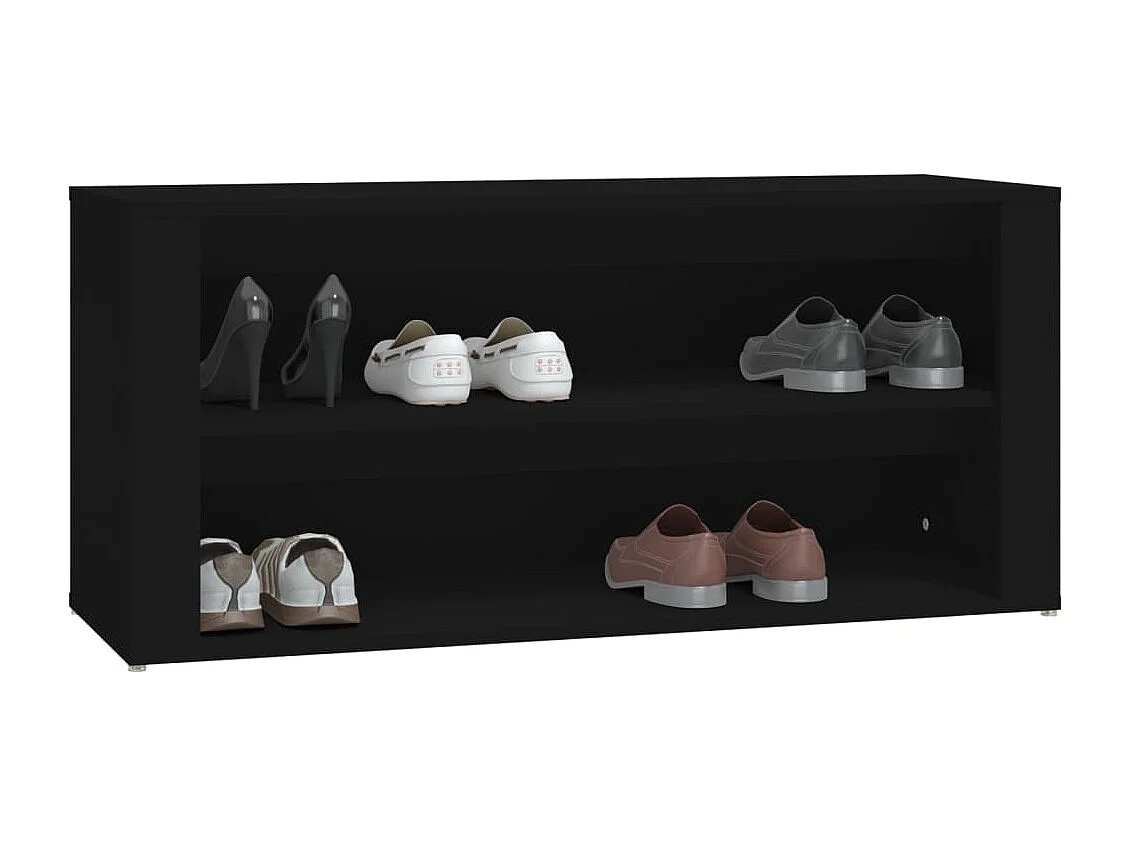 Zwarte schoenenrek 100x35x45 cm Technisch hout