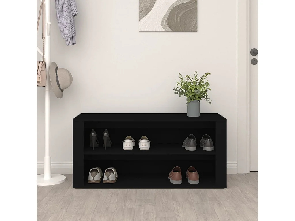 Étagère à chaussures Noir 100x35x45 cm Bois d'ingénierie
