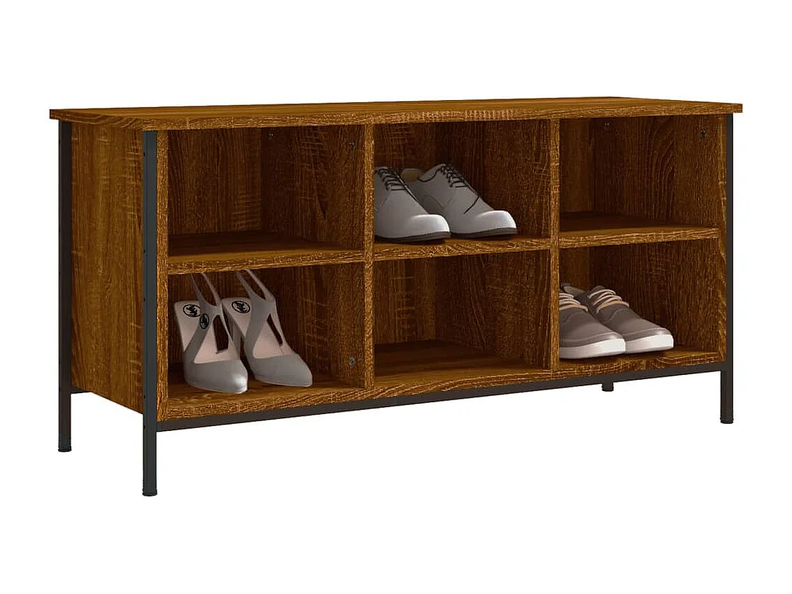 Zapatero roble marrón 100x35x50cm madera de ingeniería