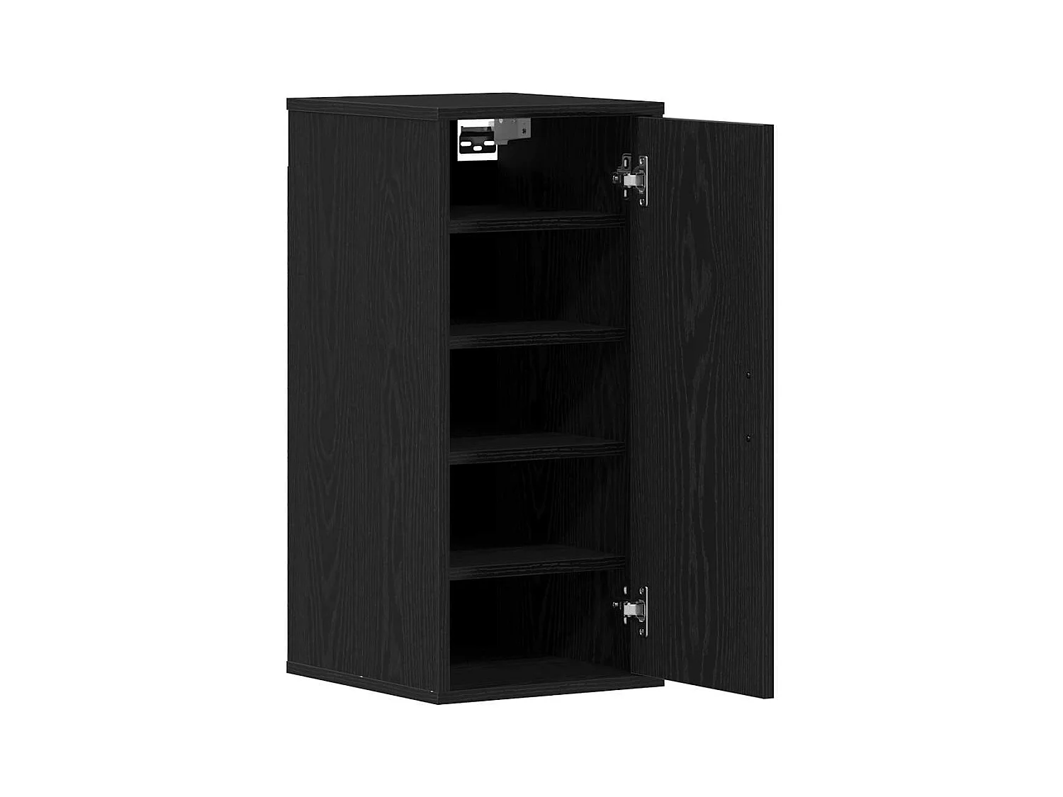 Zwarte eikenhouten schoenenkast 32x35x70 cm bewerkt hout