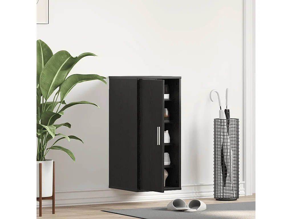 Armoire à chaussures chêne noir 32x35x70 cm bois ingénierie