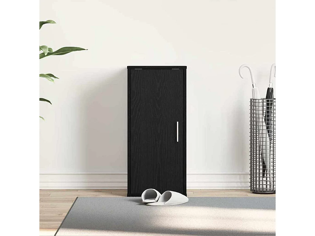 Armoire à chaussures chêne noir 32x35x70 cm bois ingénierie
