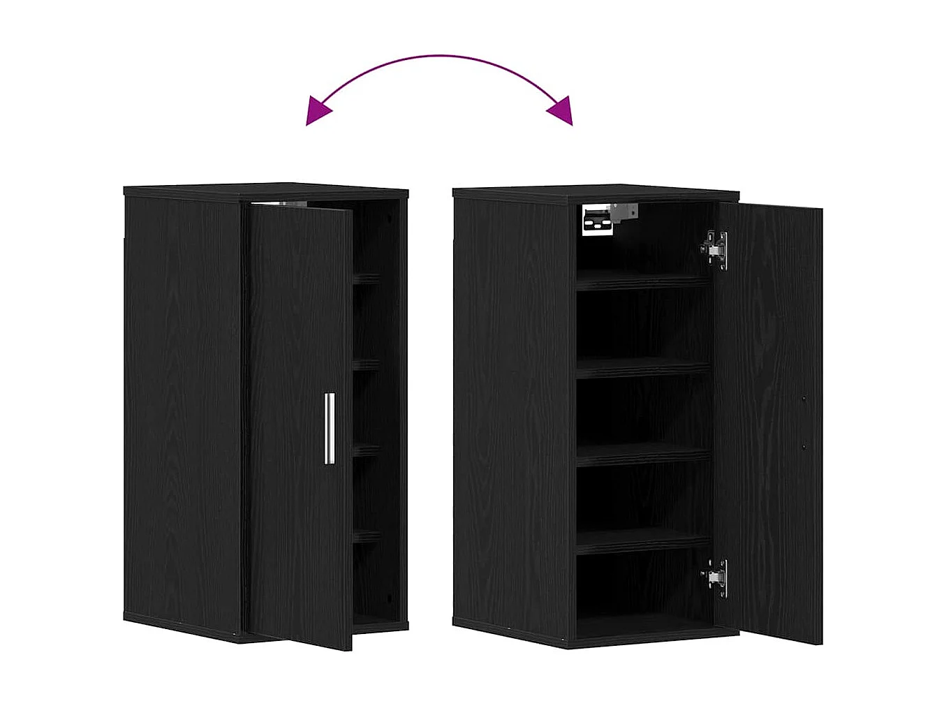 Armoire à chaussures chêne noir 32x35x70 cm bois ingénierie