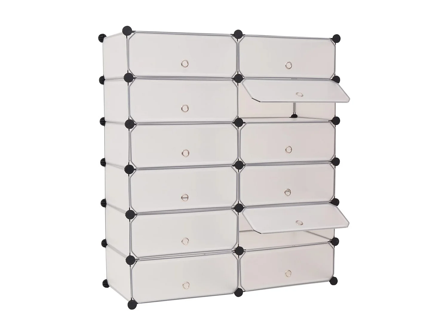 Armoire à chaussures avec 12 compartiments Blanc