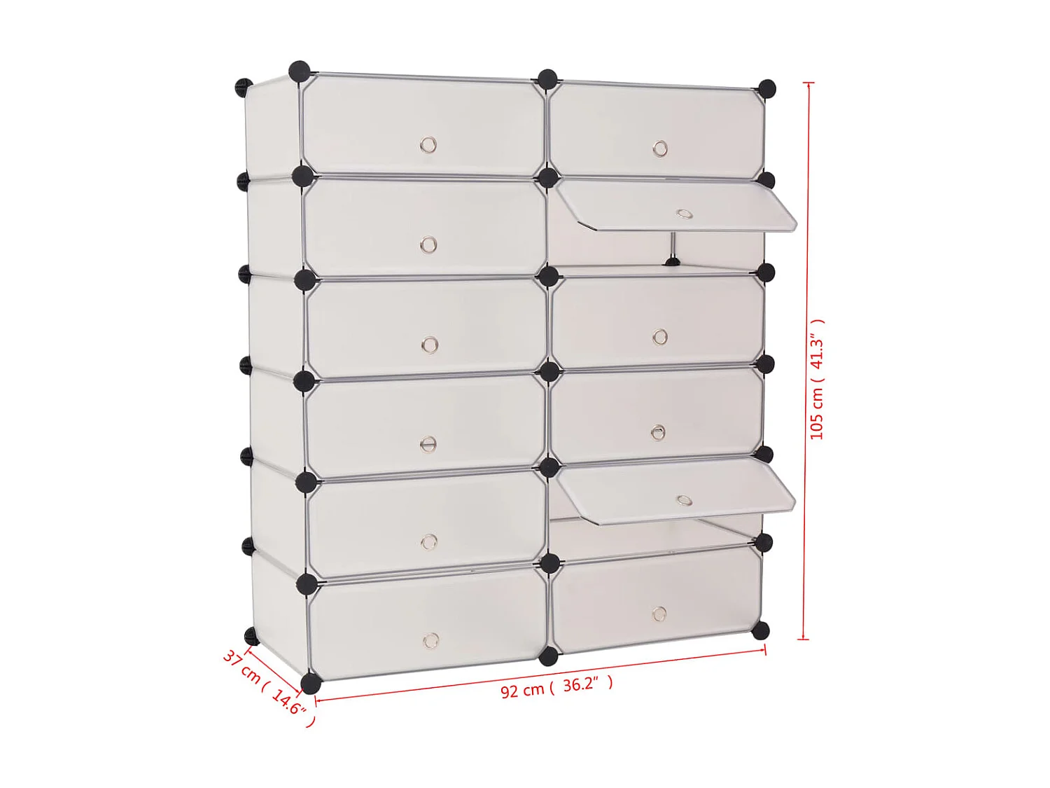 Armoire à chaussures avec 12 compartiments Blanc