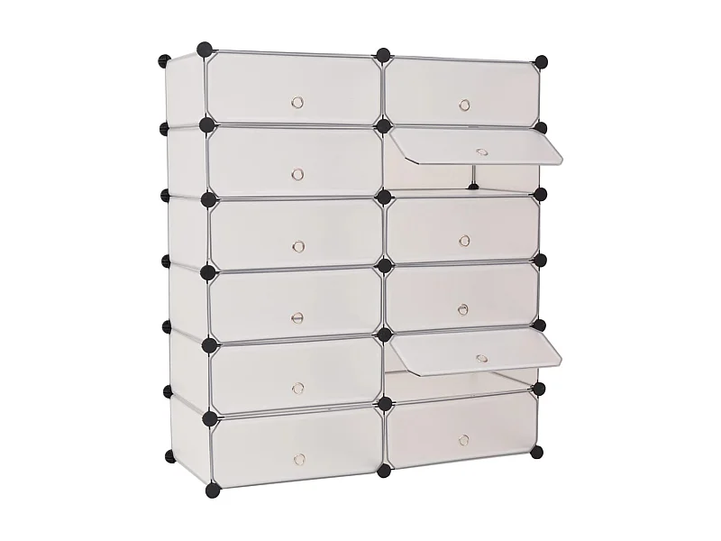 Armoire à chaussures avec 12 compartiments Blanc