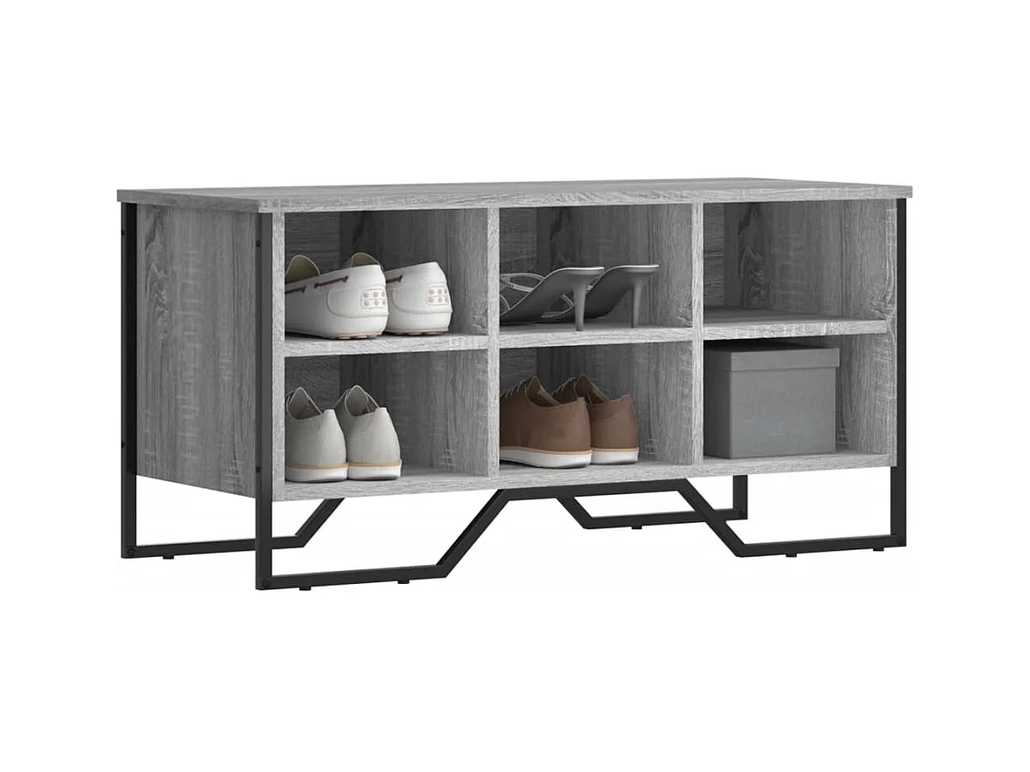 Armoire à chaussures sonoma gris 90x38x45,5cm bois d'ingénierie