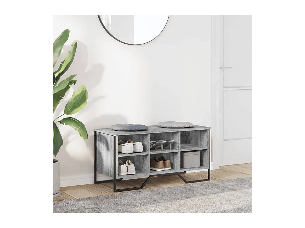 Armoire à chaussures sonoma gris 90x38x45,5cm bois d'ingénierie