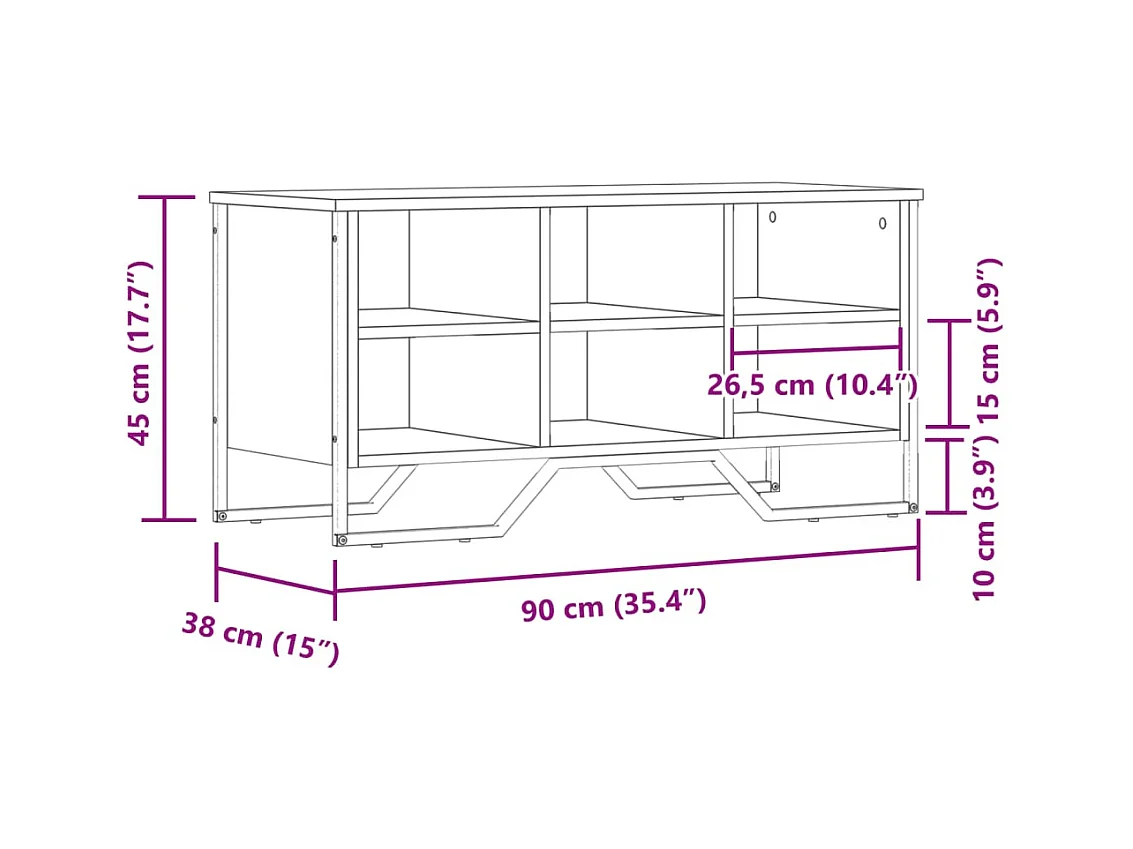 Armoire à chaussures sonoma gris 90x38x45,5cm bois d'ingénierie