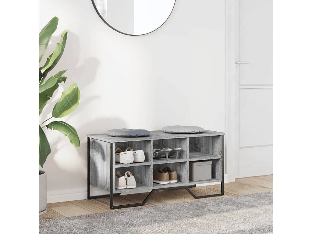 Zapatero gris Sonoma 90x38x45,5cm madera de ingeniería