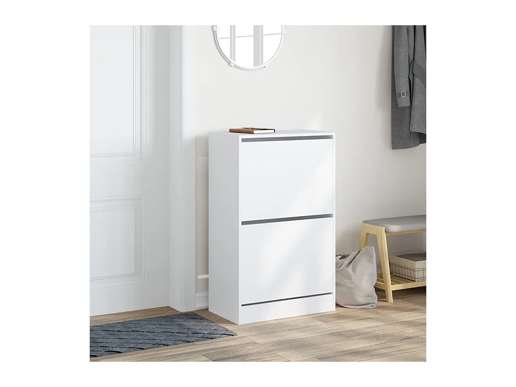 Armoire à chaussures blanc 60x34x96,5 cm bois d'ingénierie