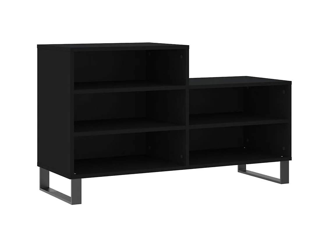 Scarpiera nera 102x36x60 cm Legno ingegnerizzato