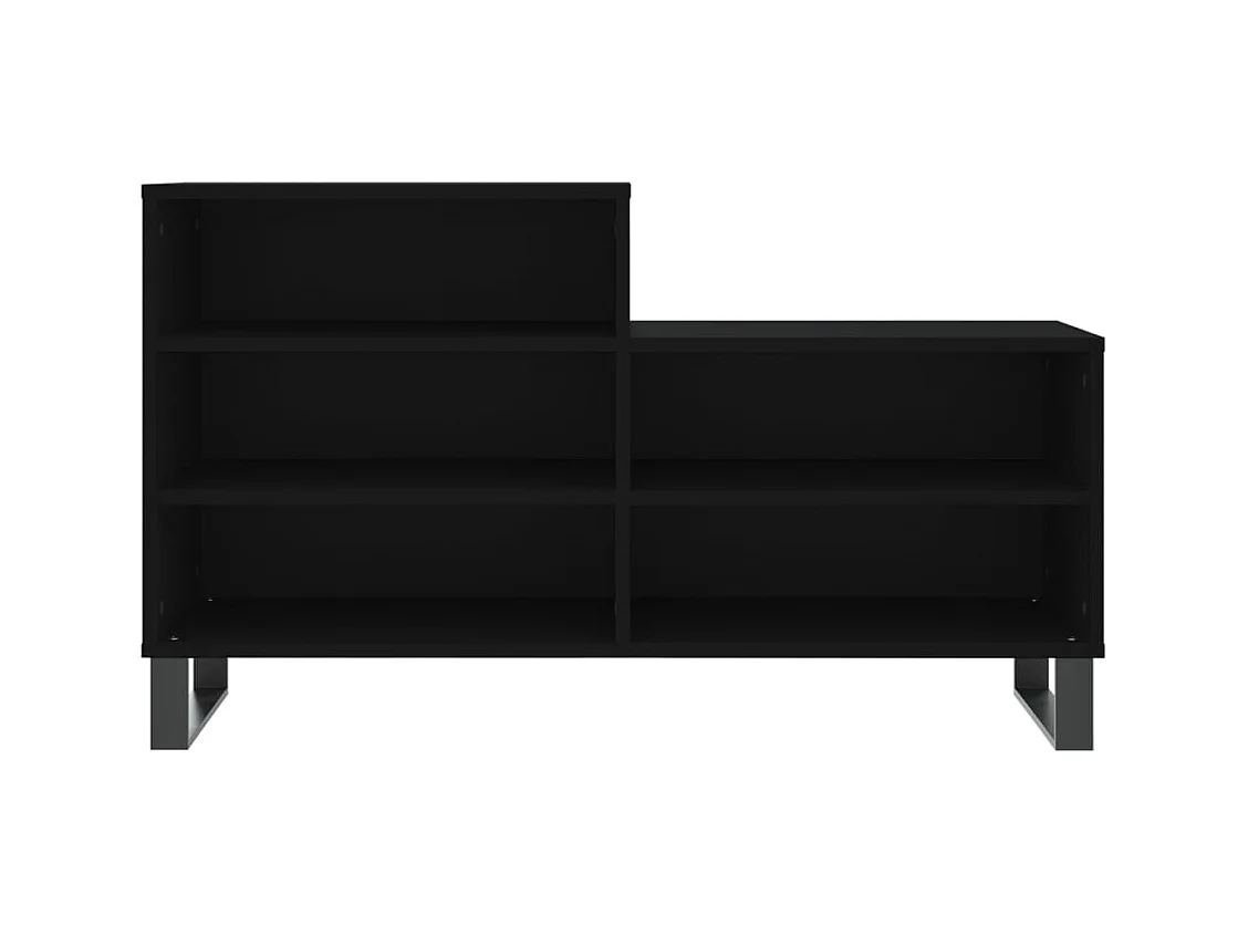 Scarpiera nera 102x36x60 cm Legno ingegnerizzato