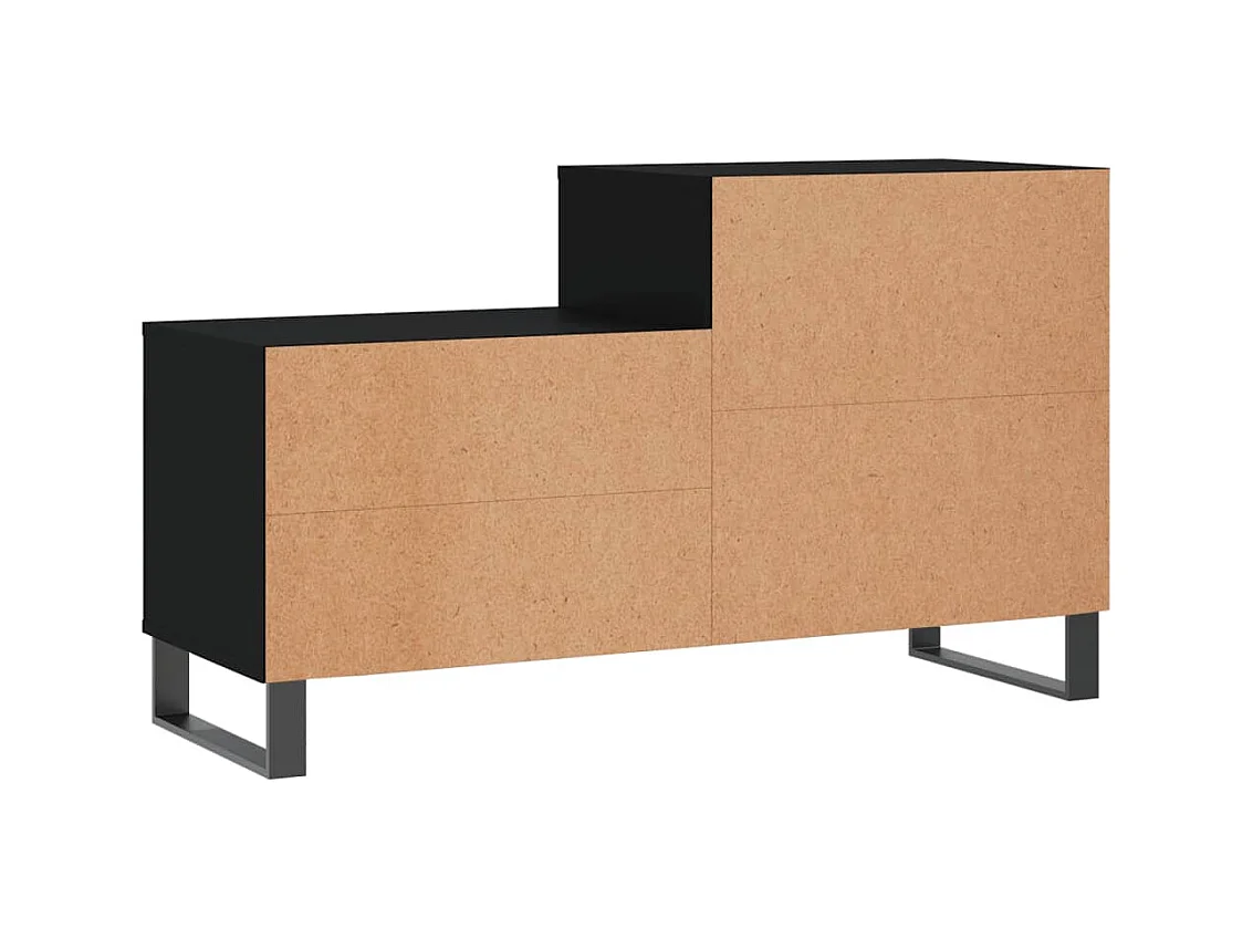 Scarpiera nera 102x36x60 cm Legno ingegnerizzato