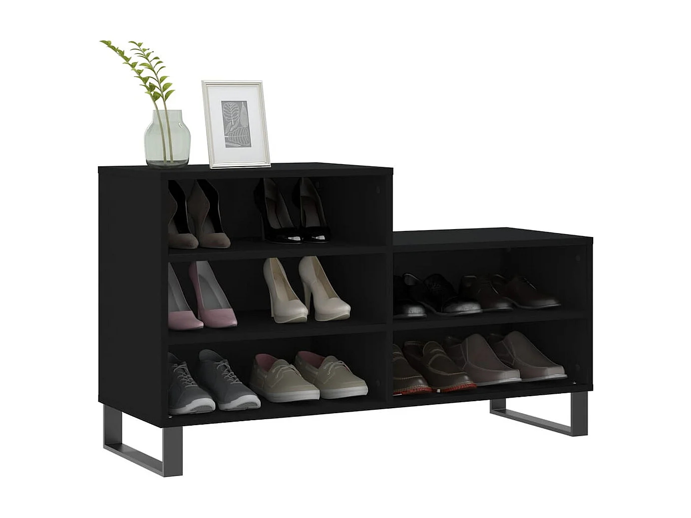 Armoire à chaussures Noir 102x36x60 cm Bois d'ingénierie
