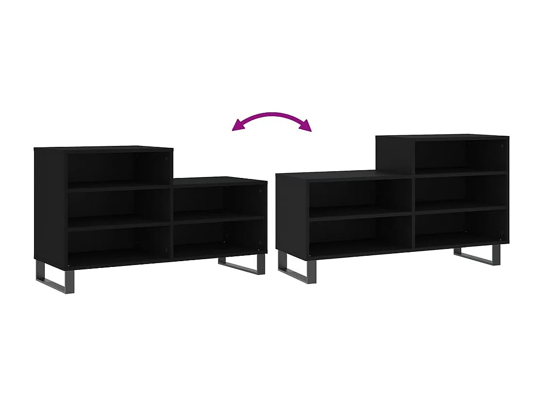 Armoire à chaussures Noir 102x36x60 cm Bois d'ingénierie