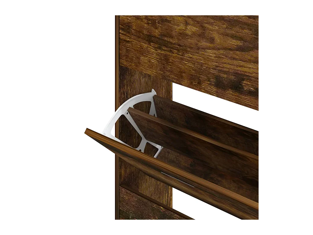 Armoire à chaussures Chêne fumé 63x24x147 cm Bois d'ingénierie