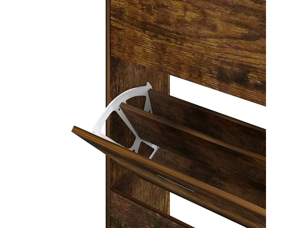 Armoire à chaussures Chêne fumé 63x24x147 cm Bois d'ingénierie