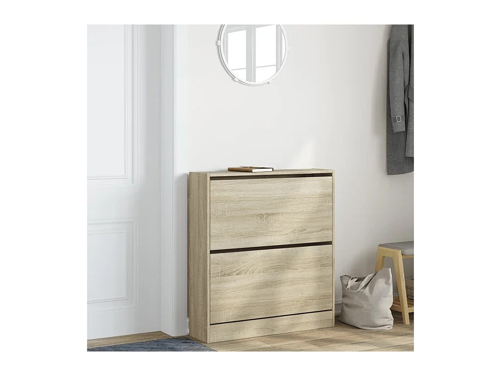 Armoire à chaussures chêne sonoma 80x21x87,5 cm bois ingénierie