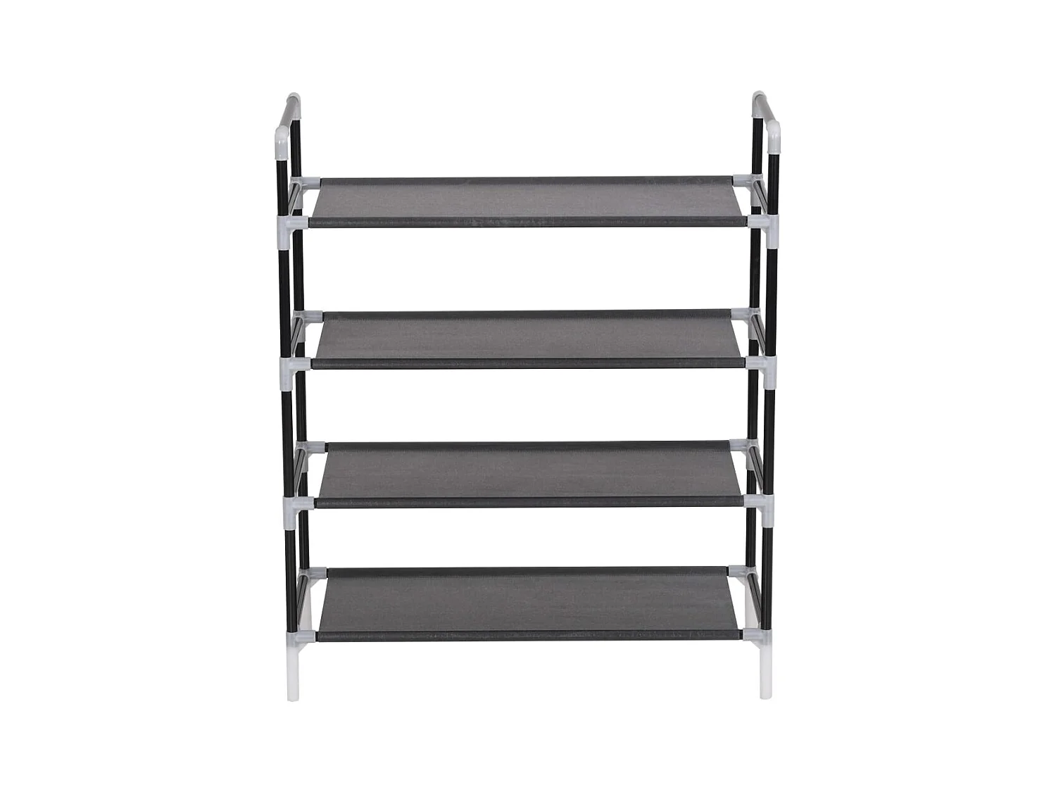 Range-chaussures avec 4 étagères Métal et Tissu non tissé Noir