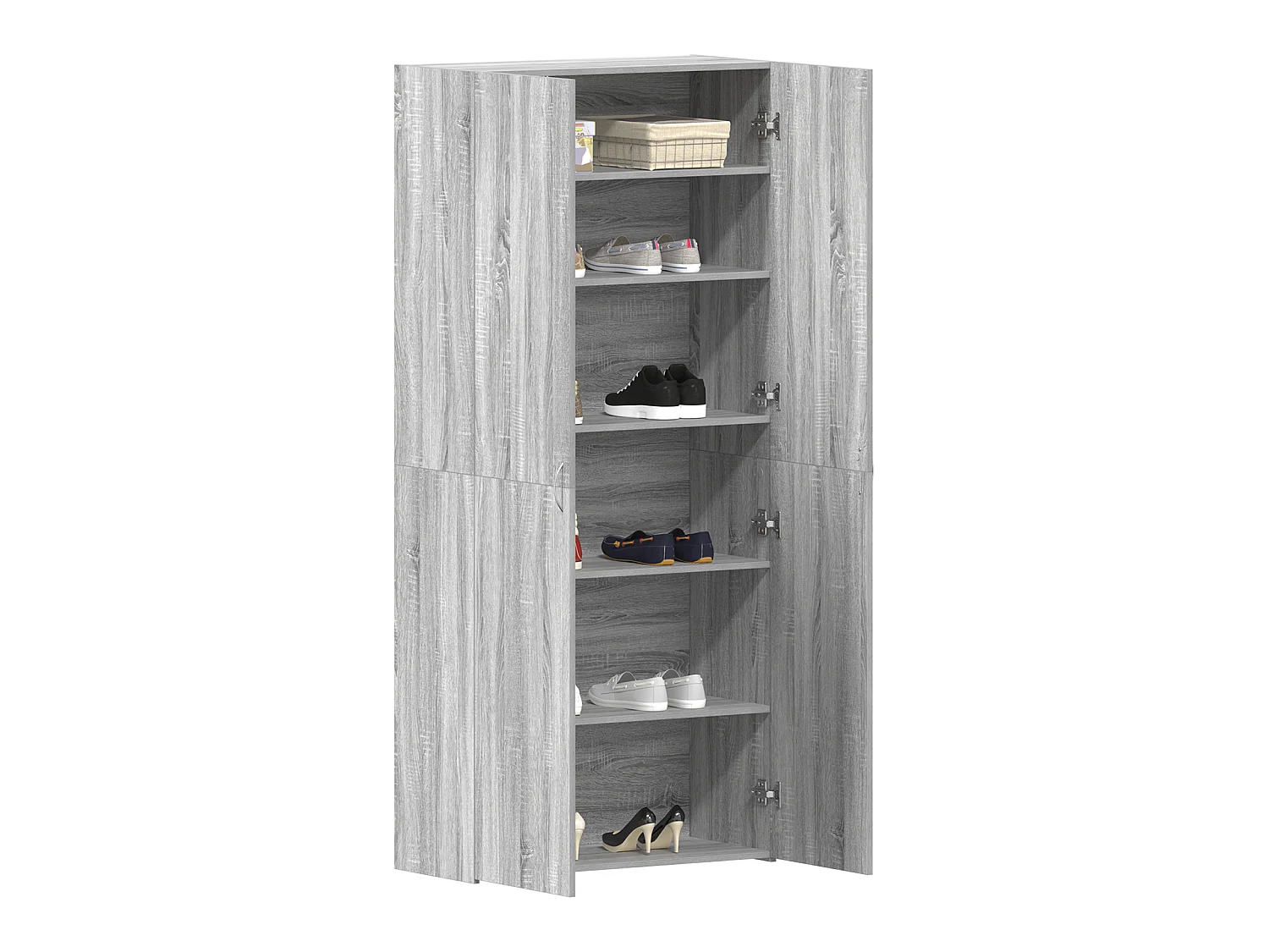 Armoire à chaussures Gris Sonoma 80x35,5x180 cm Bois d'ingénierie