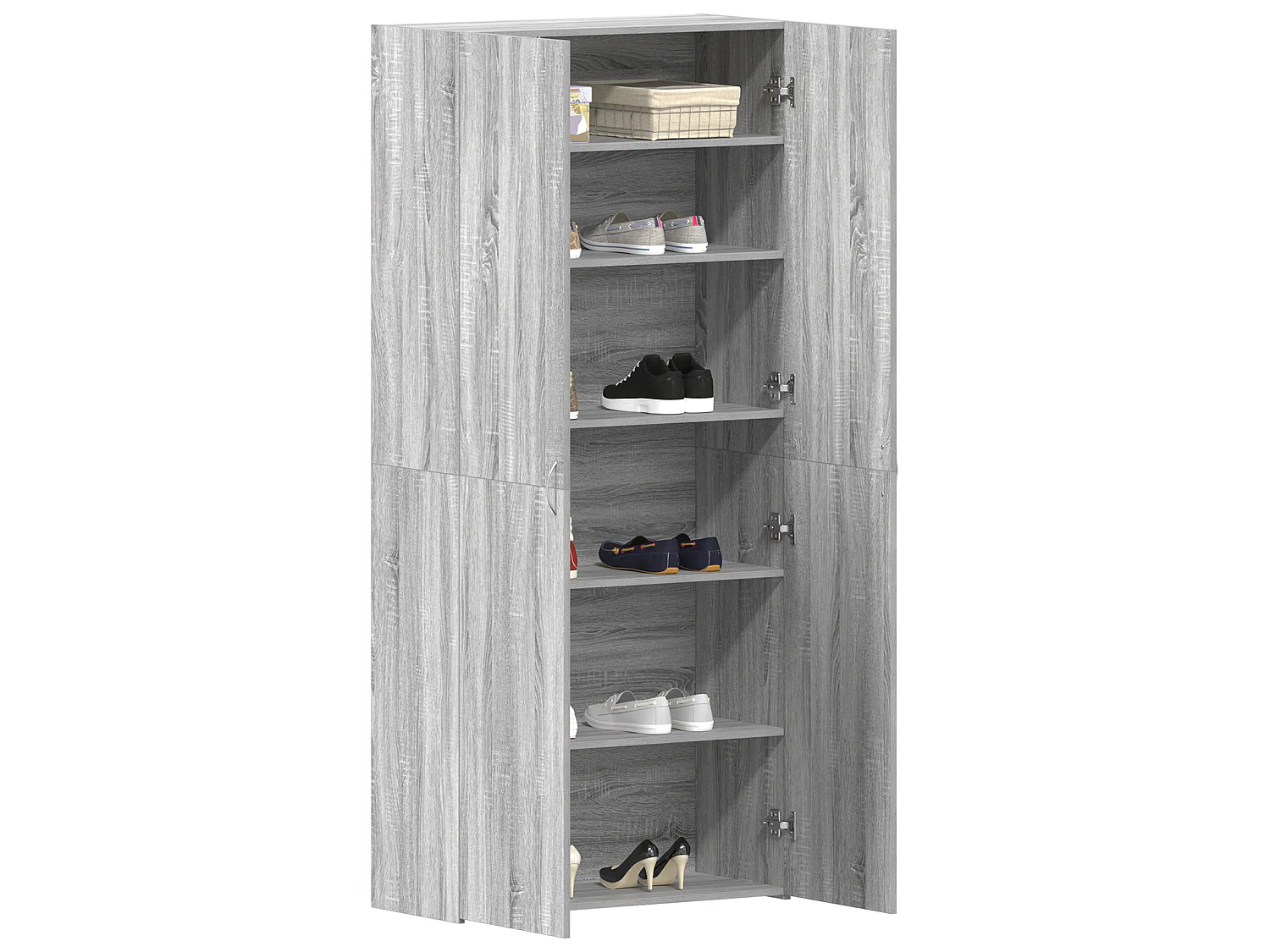 Armoire à chaussures Gris Sonoma 80x35,5x180 cm Bois d'ingénierie