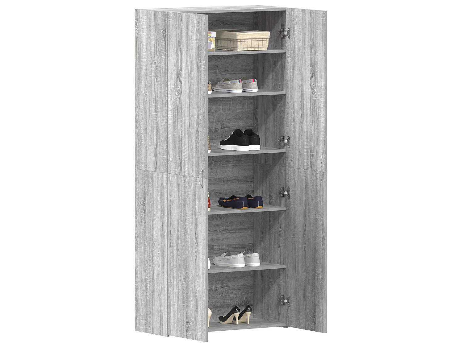 Armoire à chaussures Gris Sonoma 80x35,5x180 cm Bois d'ingénierie