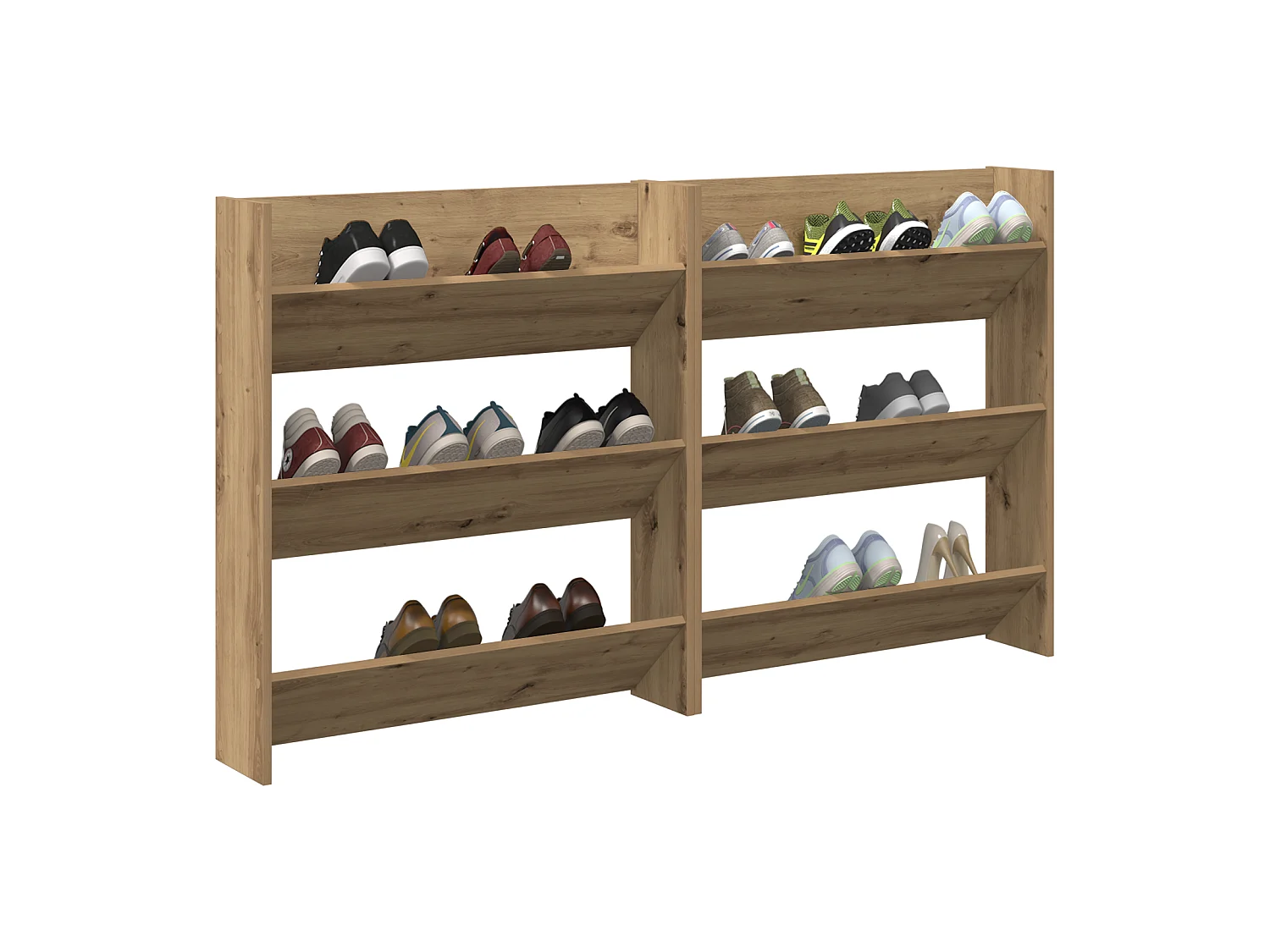 Cabinets à chaussures muraux avec étagère Autre 2 pcs chêne artisanal