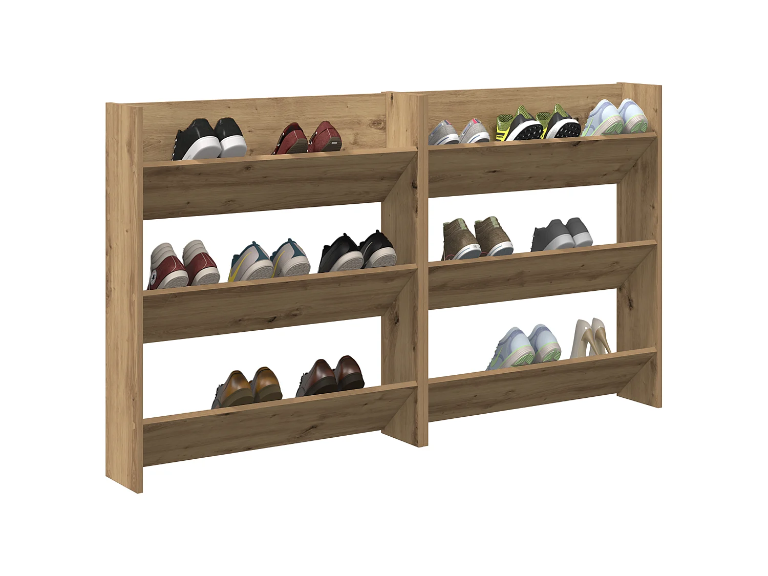 Cabinets à chaussures muraux avec étagère Autre 2 pcs chêne artisanal