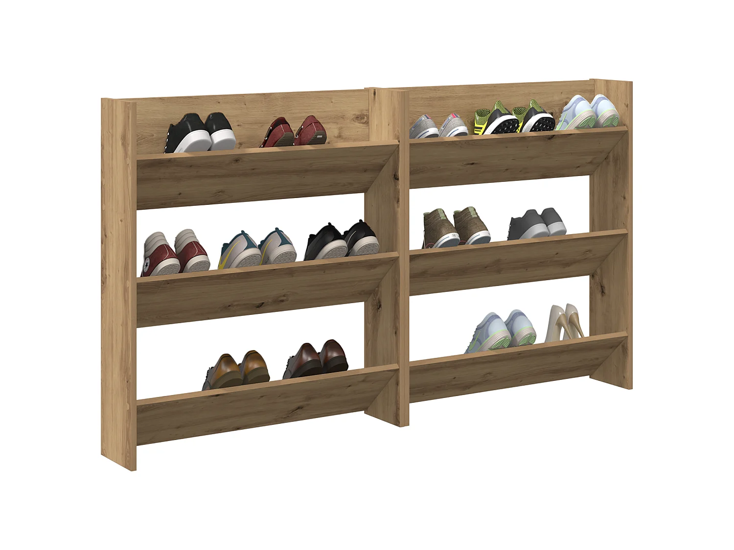 Cabinets à chaussures muraux avec étagère Autre 2 pcs chêne artisanal