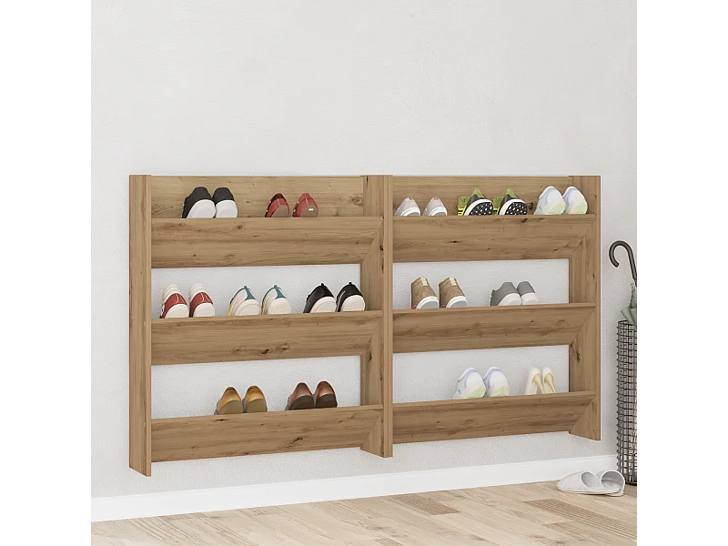 Cabinets à chaussures muraux avec étagère Autre 2 pcs chêne artisanal