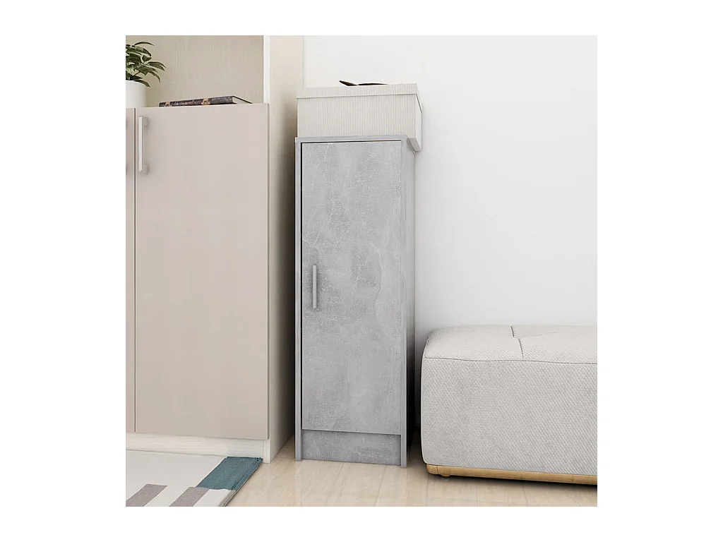 Scarpiera grigio cemento 32x35x92 cm in legno ingegnerizzato