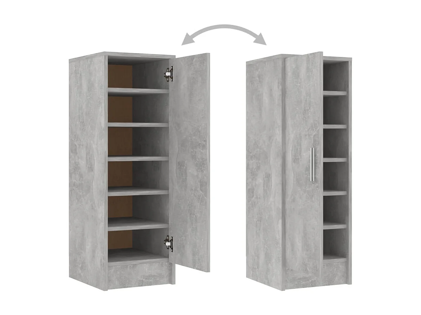 Scarpiera grigio cemento 32x35x92 cm in legno ingegnerizzato