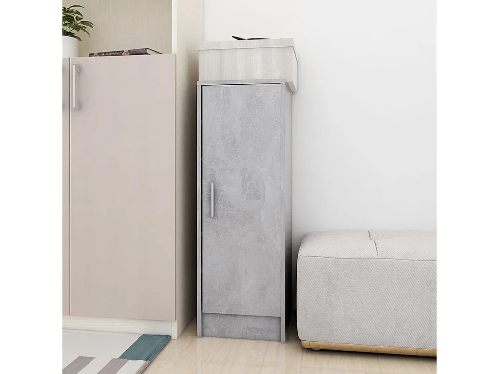 Armoire à chaussures Gris béton 32x35x92 cm Bois d’ingénierie