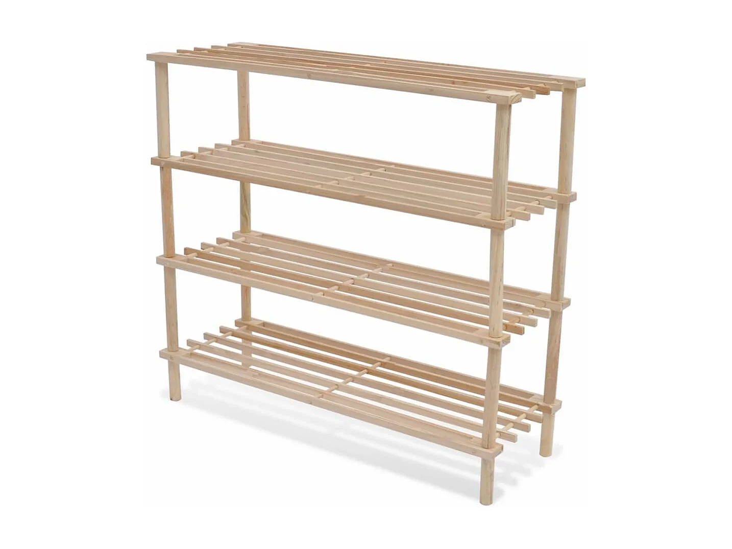 Range-chaussures à 4 étagères 2 pcs Bois de sapin solide