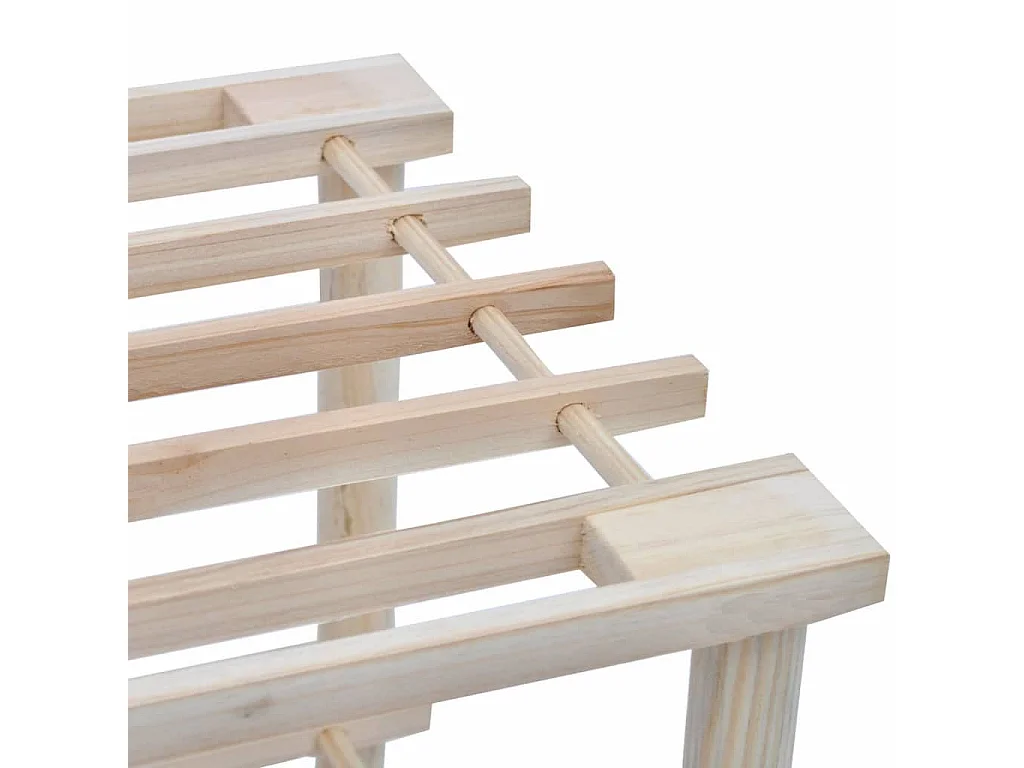 Range-chaussures à 4 étagères 2 pcs Bois de sapin solide