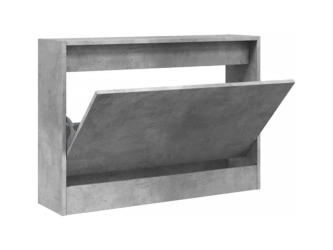 Armoire à chaussures gris béton 80x21x57 cm bois d'ingénierie