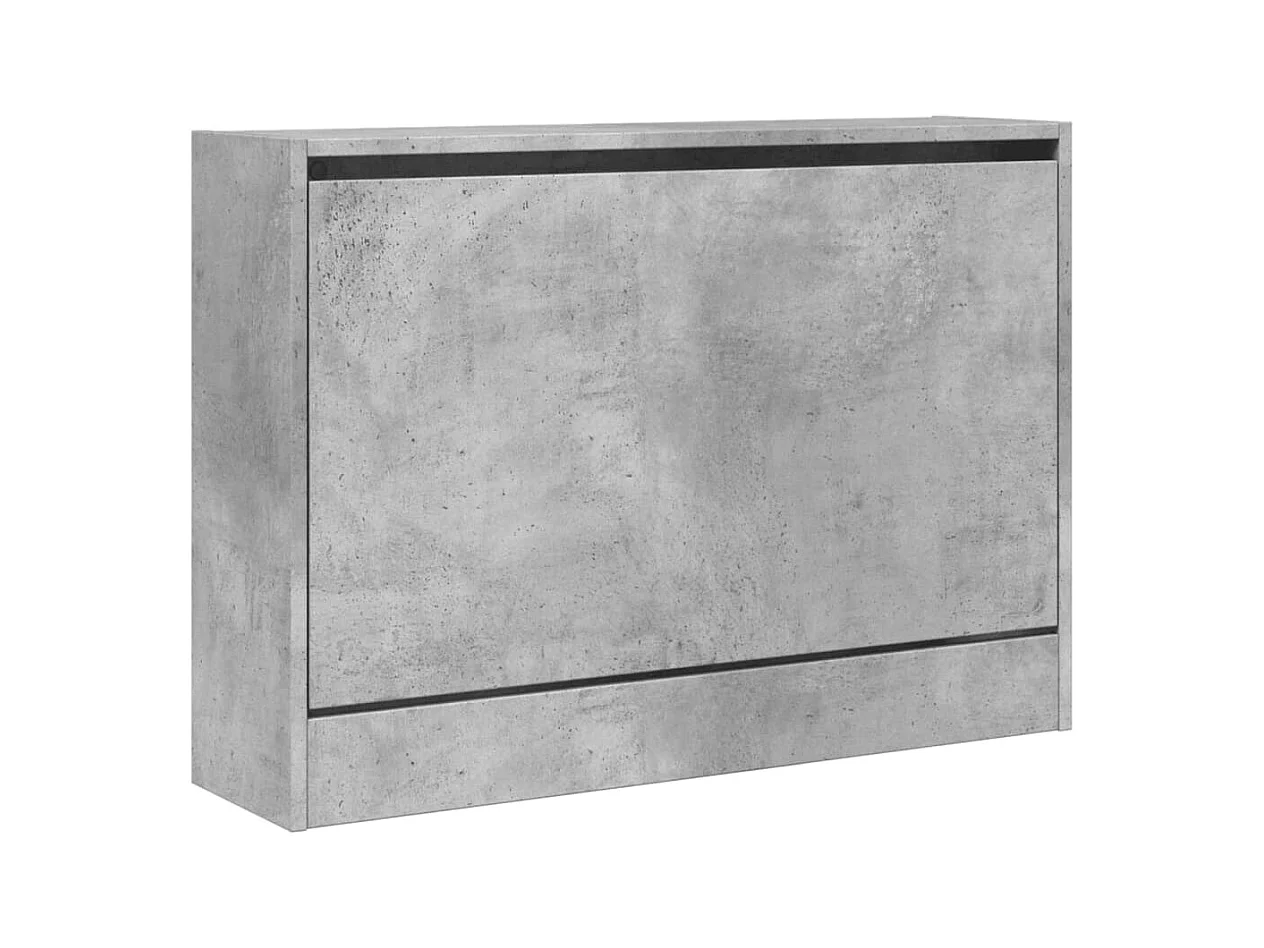 Armoire à chaussures gris béton 80x21x57 cm bois d'ingénierie