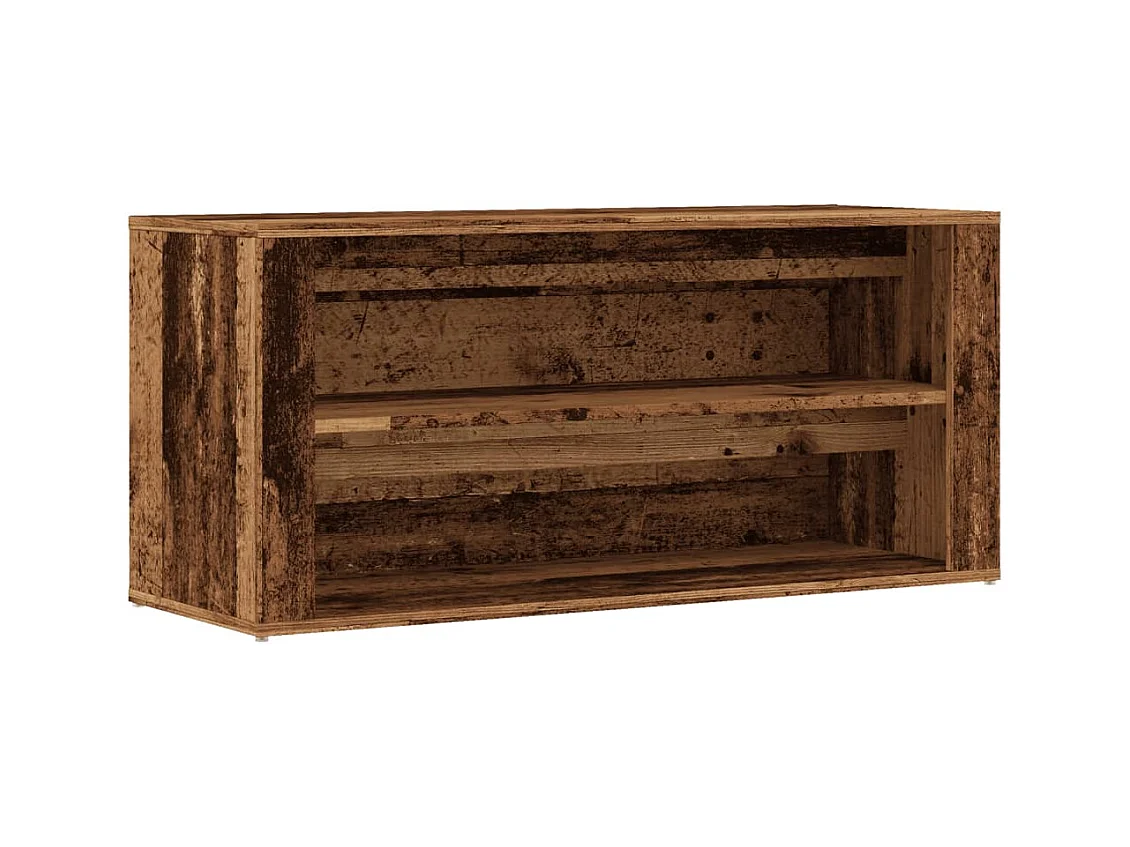 Banc à chaussures vieux bois 100x35x45 cm bois d'ingénierie