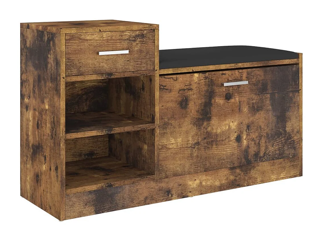 Banco zapatero de roble ahumado 94,5 x 31 x 57 cm Madera de ingeniería
