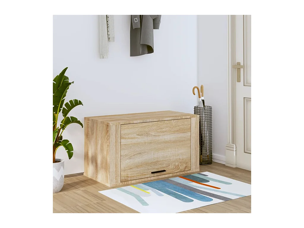 Armoire à chaussures murale Chêne sonoma 70x35x38 cm