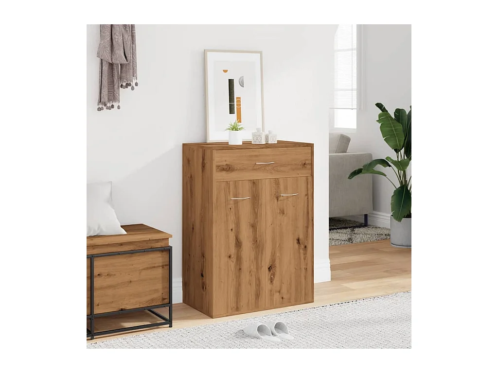 Armoire à chaussures chêne artisanal bois d'ingénierie