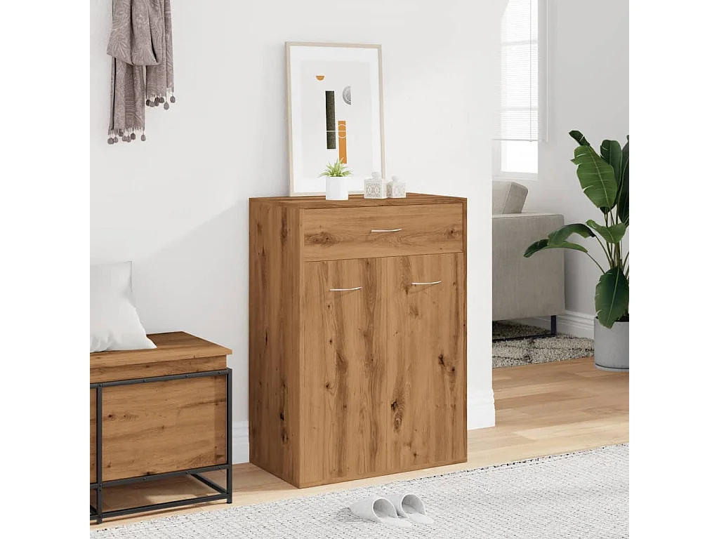 Armoire à chaussures chêne artisanal bois d'ingénierie