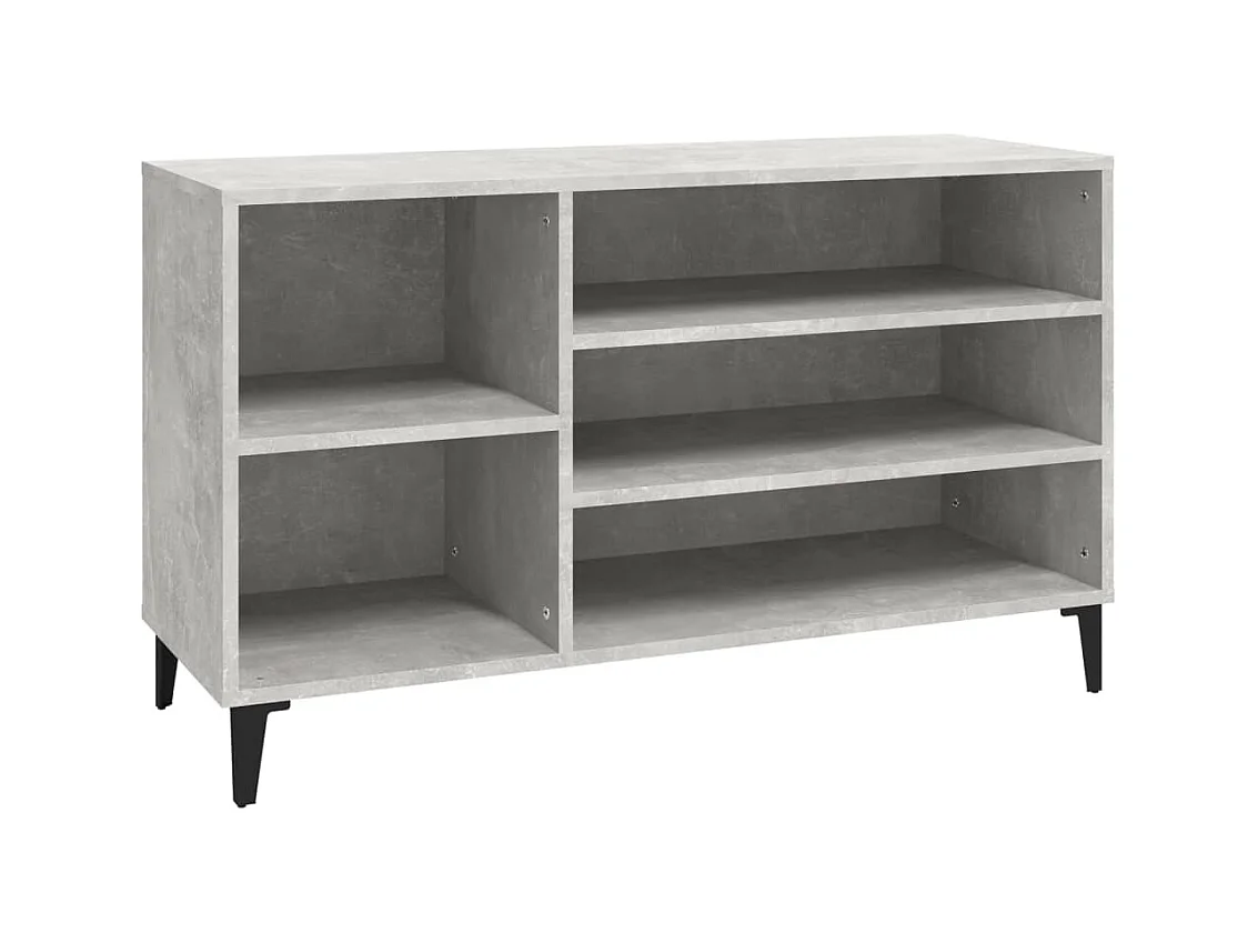 Betongrijze schoenenkast 102x36x60 cm bewerkt hout